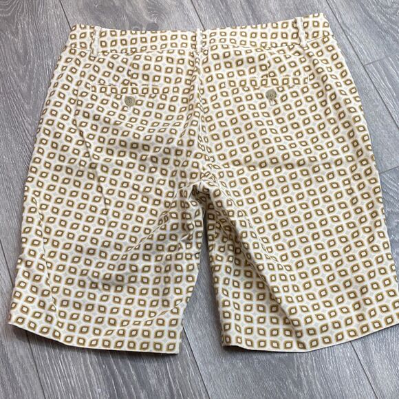 J Crew factory shorts ladies sz 4 city fit printed cotton Bermuda walking style - Picture 2 of 6